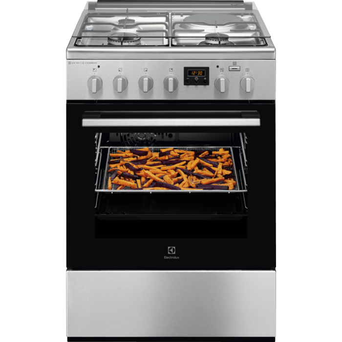 Electrolux 600 SteamBake Sobë Pjata të nxehta solide + Gas gjerësia 60 cm