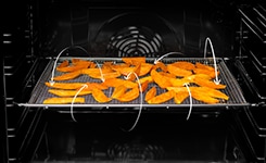 Sweet potato wedges in oven